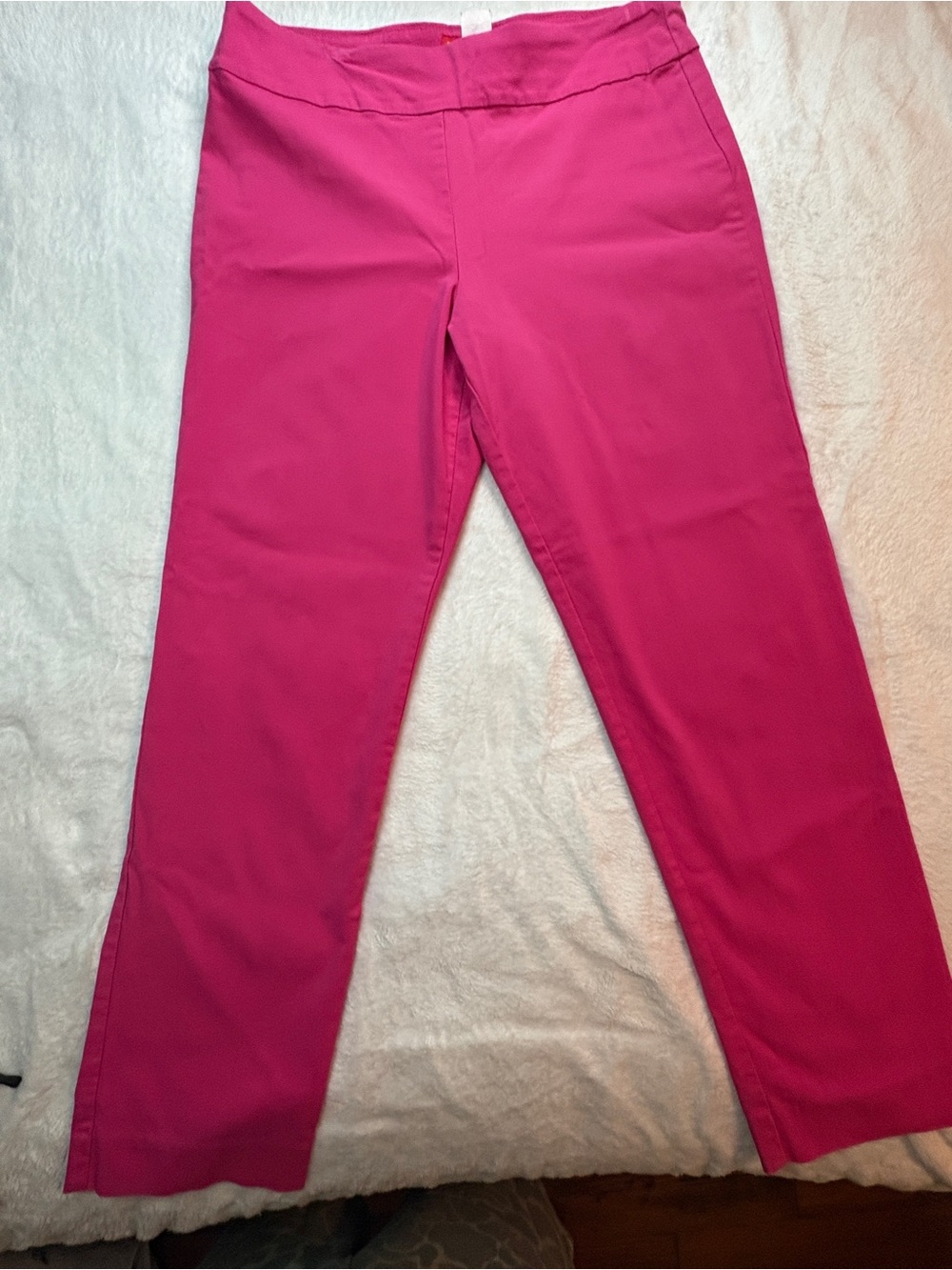 Krazy Larry Womens Pants Size 12 Hot Pink Pull On Stretch Straight Leg USA